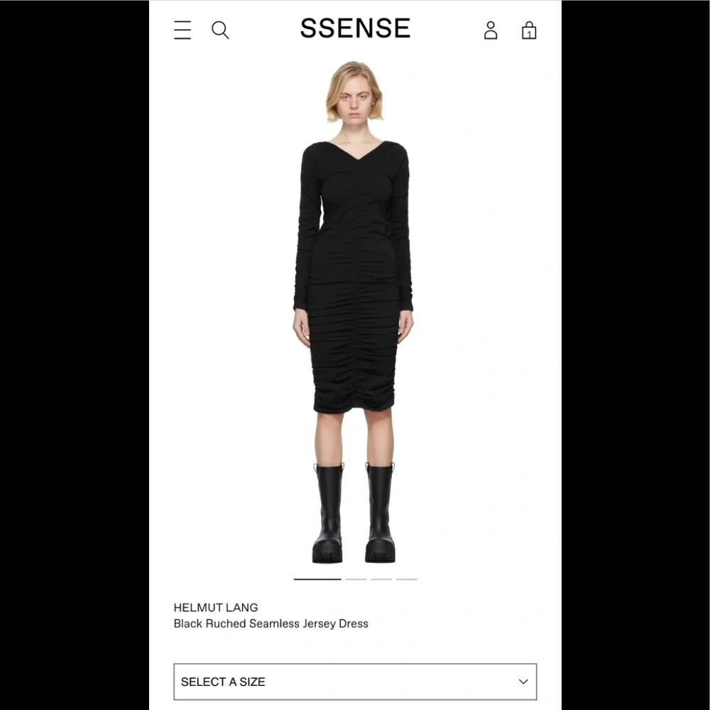 Helmut Lang
Black Ruched Seamless Jersey Dress - Picture 1 of 2
